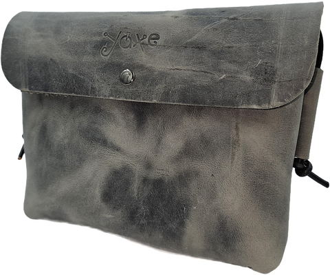 Women's grey leather crossbody bag