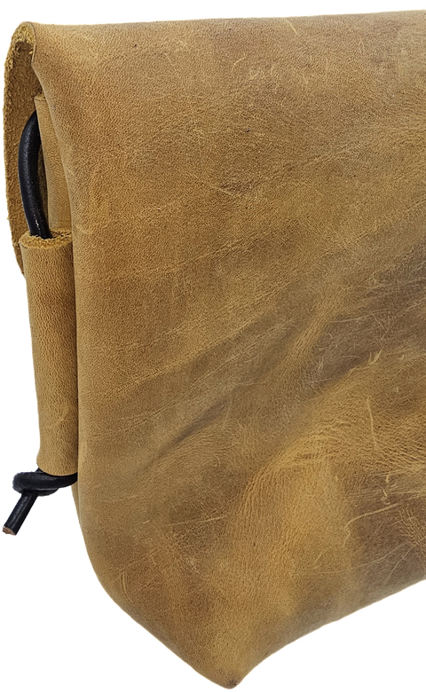 Light crazy horse brown women's leather crossbody bag