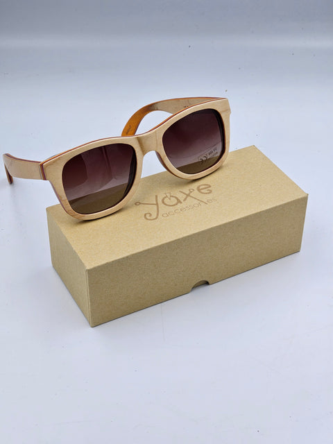 Beige wooden sunglasses
