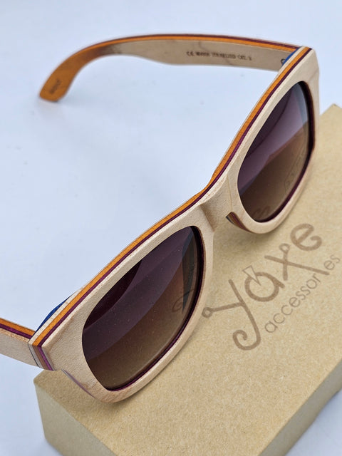 Beige wooden sunglasses