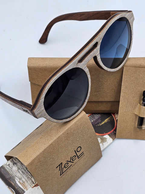 Serpico grey zebrawood wooden sunglasses