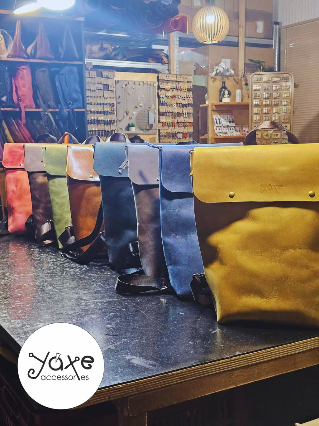 Blue Handcrafted Unisex Leather Backpacks – Yaxe Accessories
