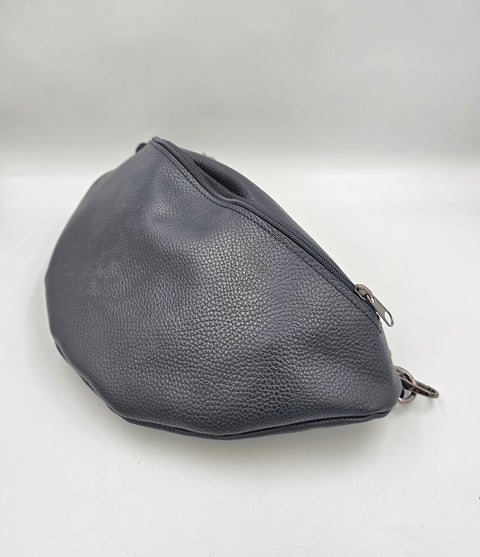 Black leather waist bag - Unisex leather fanny pack - Handmade bags & jewelry Accessories