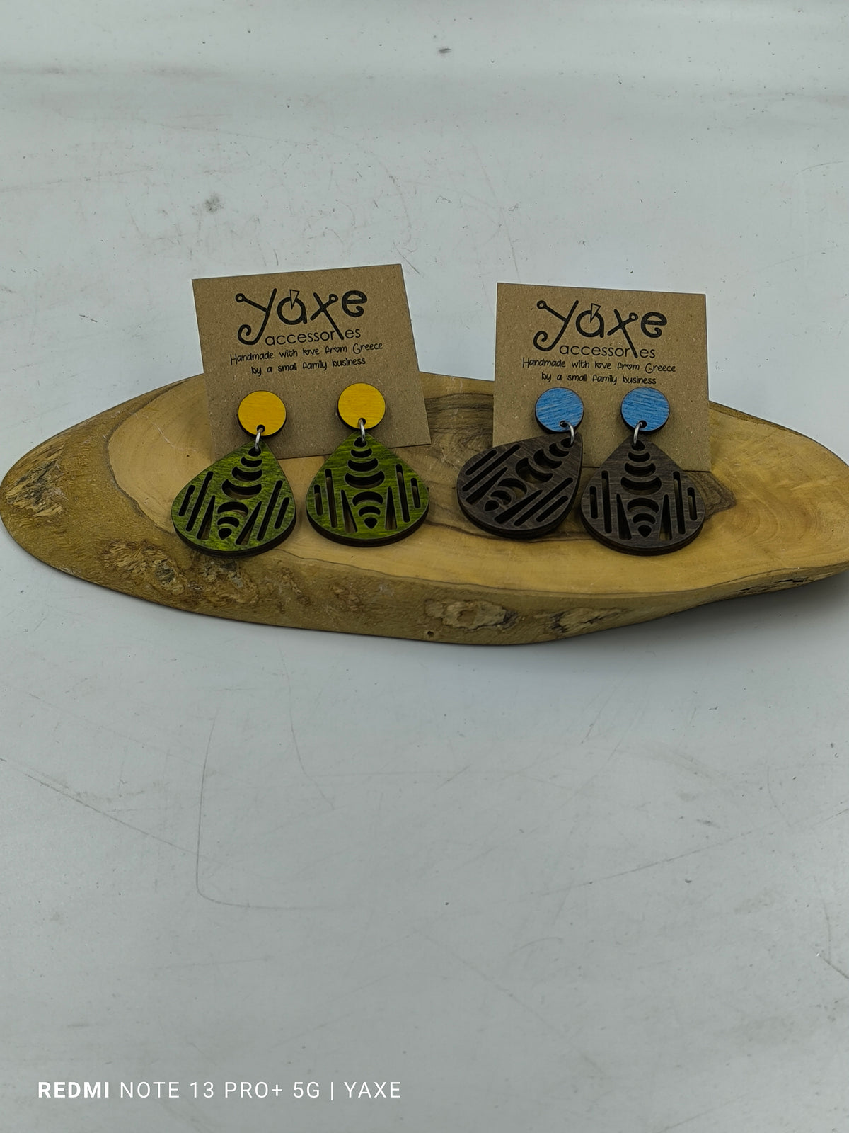 Boho design earrings of real oak wood - Handmade bags & jewelry Handcrafted Jewellery
