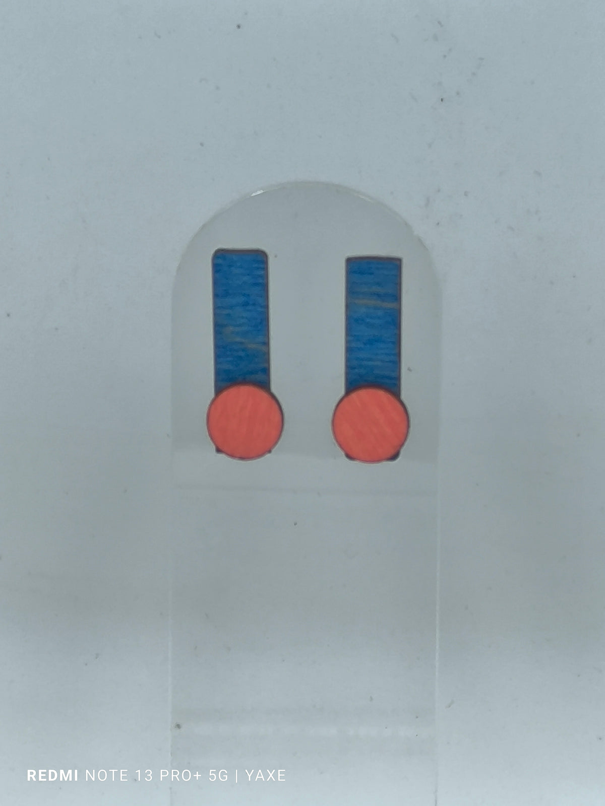 Εxclamation mark earrings of real oak wood