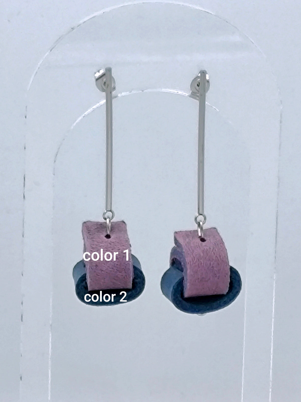 Knots leather & stainless steel earrings