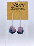 Knots leather & stainless steel earrings