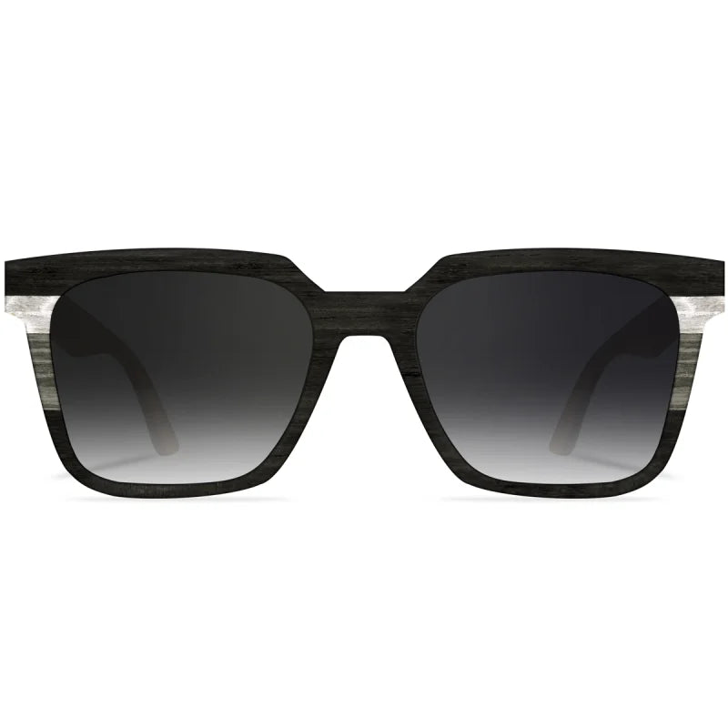 Monk in black & greys wooden sunglasses - Handmade bags & jewelry Green Products