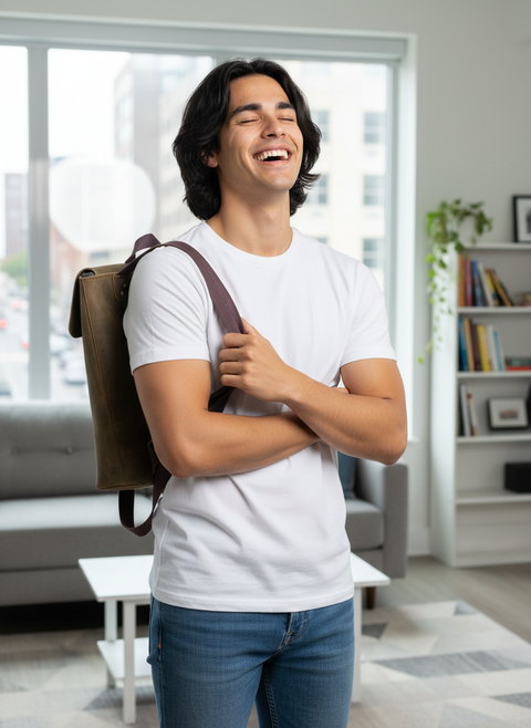 Olive Green Leather Unisex Laptop Backpack – Handcrafted and Sustainable - Handmade bags & jewelry Bags