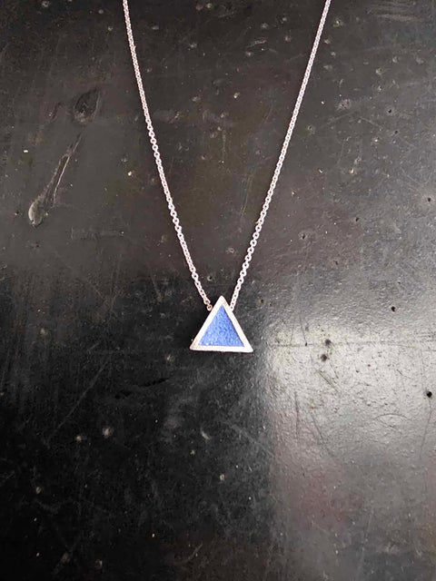 Silver and blue triangle
