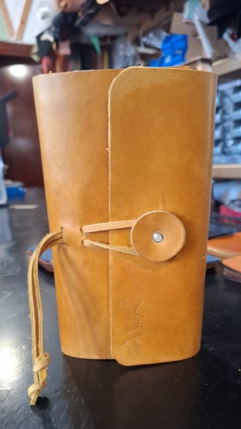 Handmade Refillable yellow Leather Journal & Organizer