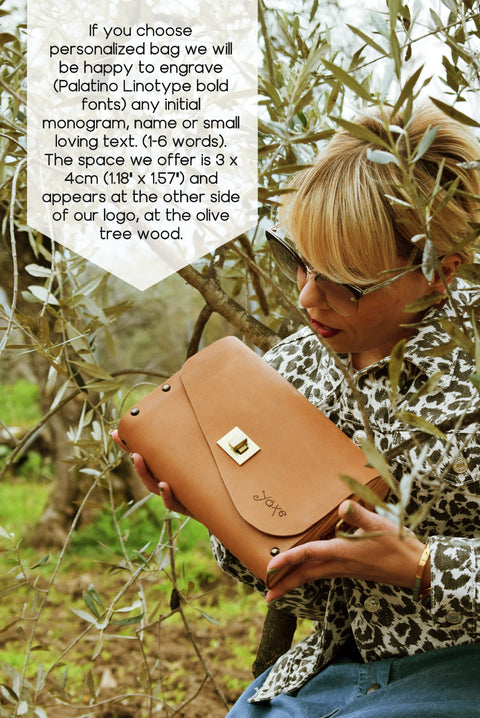 Whisky brown women crossbody bag from wood and leather - Handmade bags & jewelry Bags