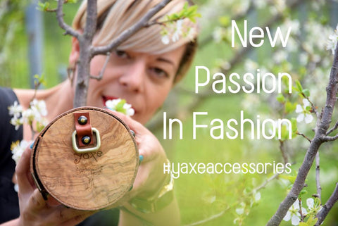 Tampa brown cylinder leather and wood women bag - Handmade bags & jewelry Bags