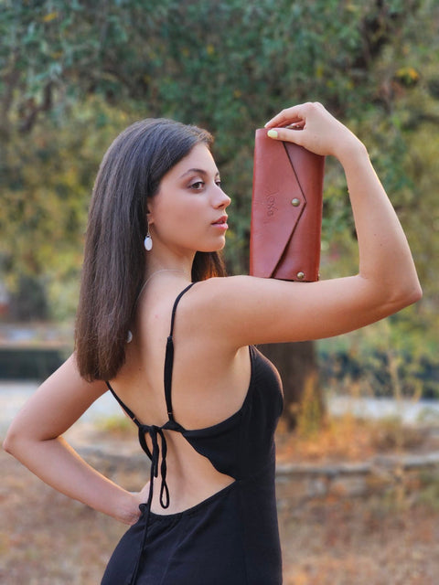 Tampa brown leather small women clutch - Handmade bags & jewelry Bags