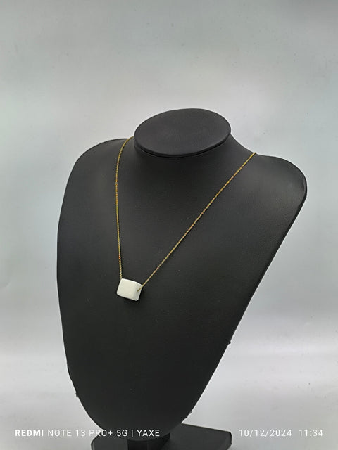 Thassos white marble cube necklace Handcrafted Jewellery