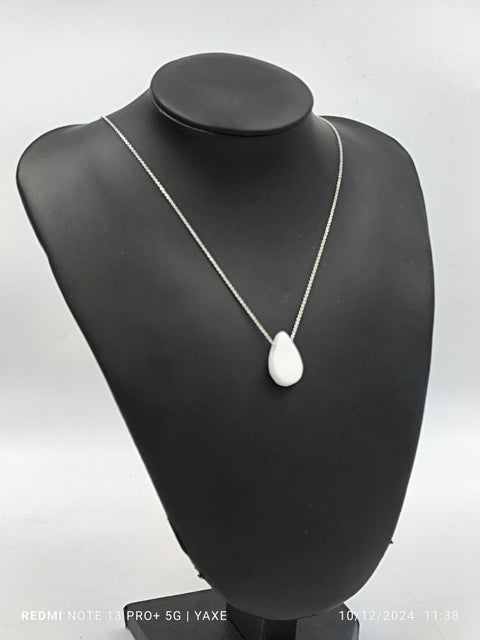 Thassos white marble drop necklace