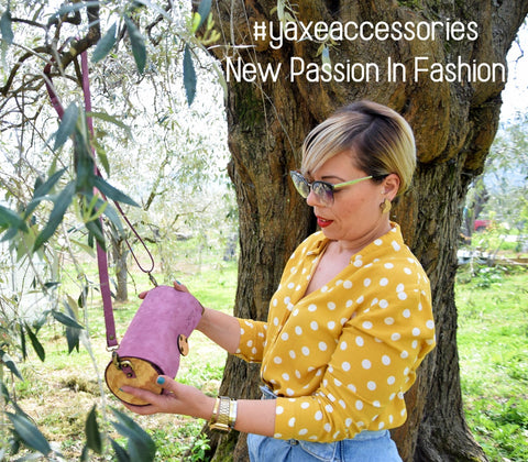 Thassos Olive Wood & Nubuck Leather Cylinder Crossbody Bag - Handmade bags & jewelry Bags