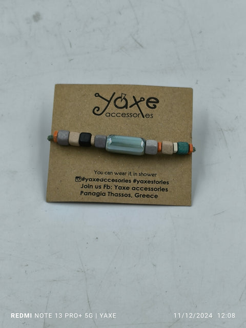 Ceramic beads men's bracelet, Boho