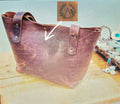 Brown leather tote women bag Crazy horse with Personilization - Handmade bags & jewelry Bags