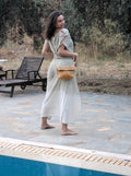 Light crazy horse brown women's leather crossbody bag
