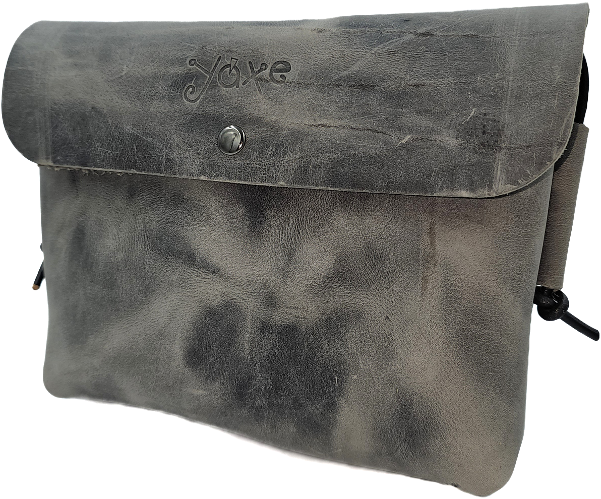 Women's grey leather crossbody bag