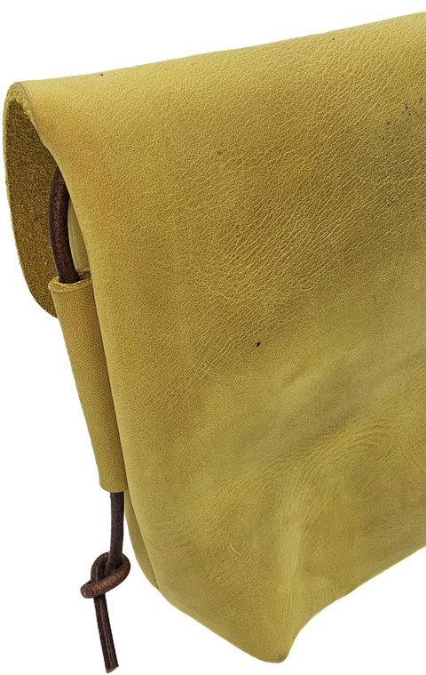 Yellow leather crossbody women's bag