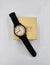 Unisex watch from black sandalwood case and canvas stripe