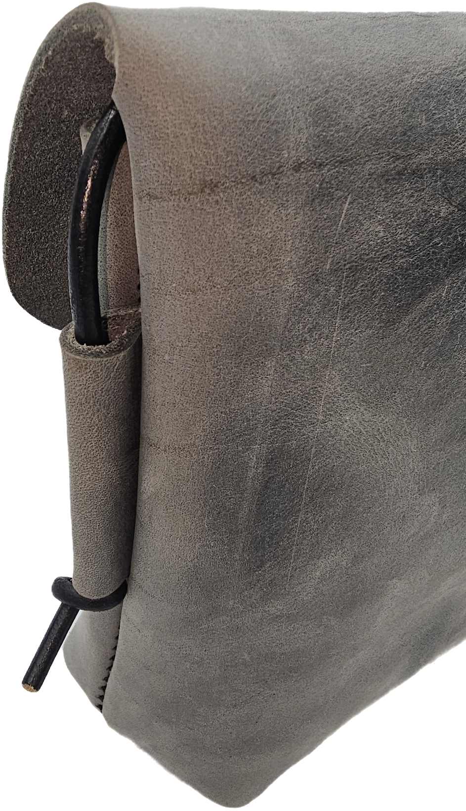 Women's grey leather crossbody bag