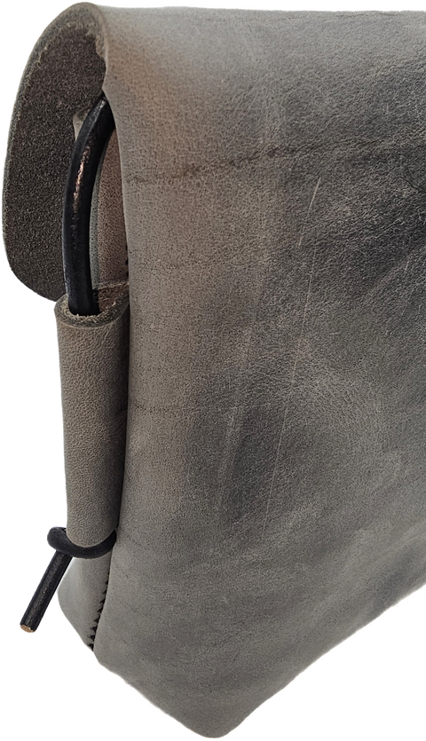 Women's grey leather crossbody bag
