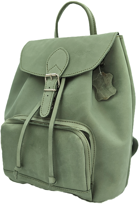 Mint leather backpack woman's bag