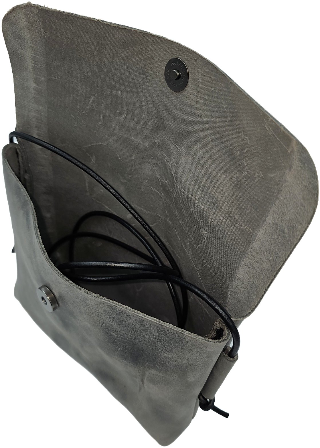 Women's grey leather crossbody bag