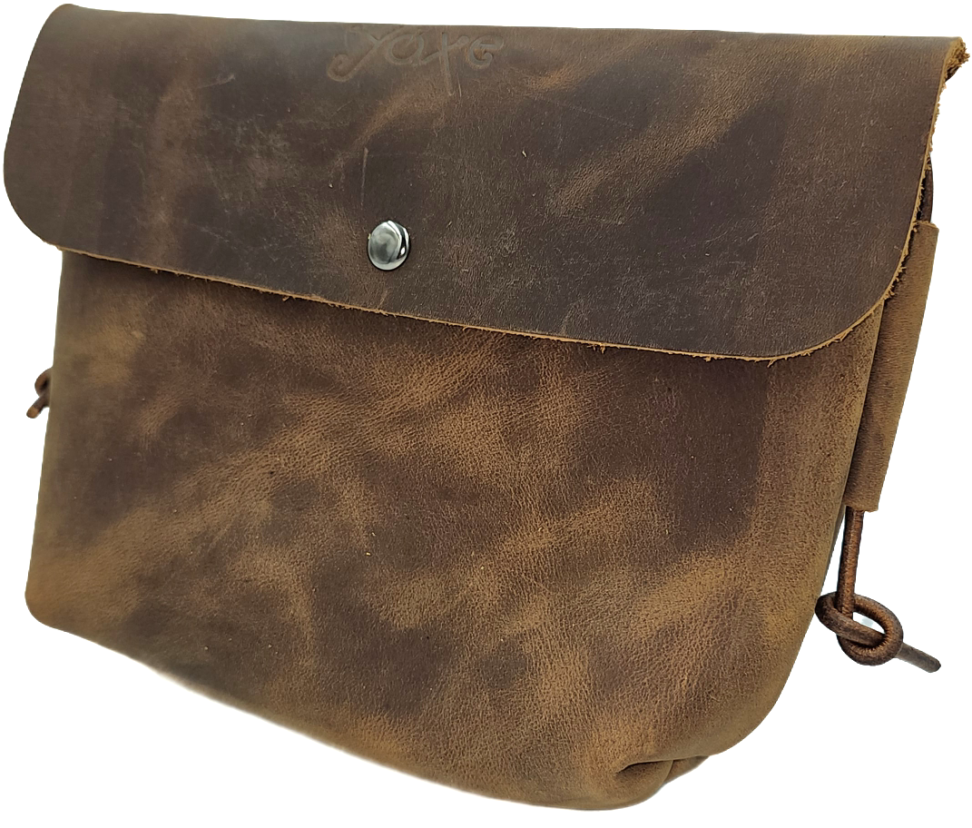 Dark crazy horse brown women's leather crossbody bag
