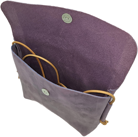 Purple leather crossbody women's bag