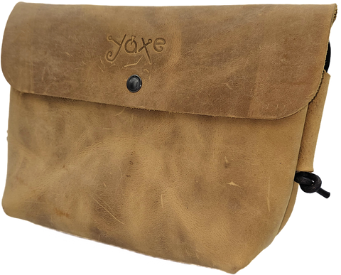 Light crazy horse brown women's leather crossbody bag