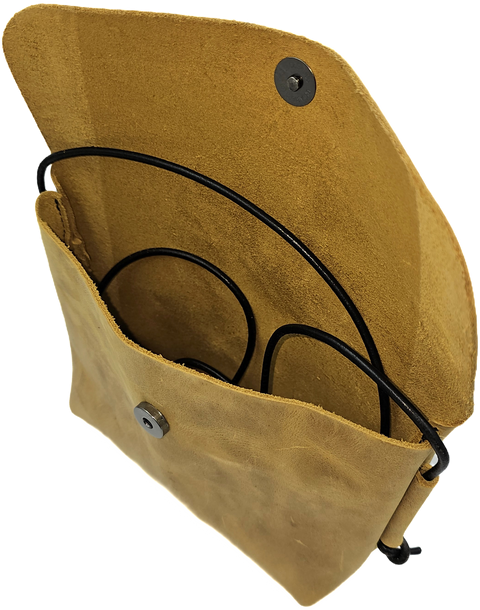 Light crazy horse brown women's leather crossbody bag