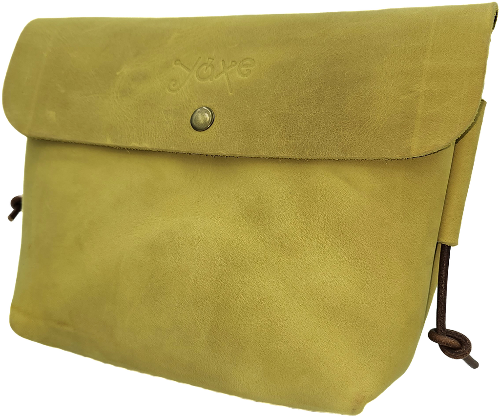 Yellow leather crossbody women's bag