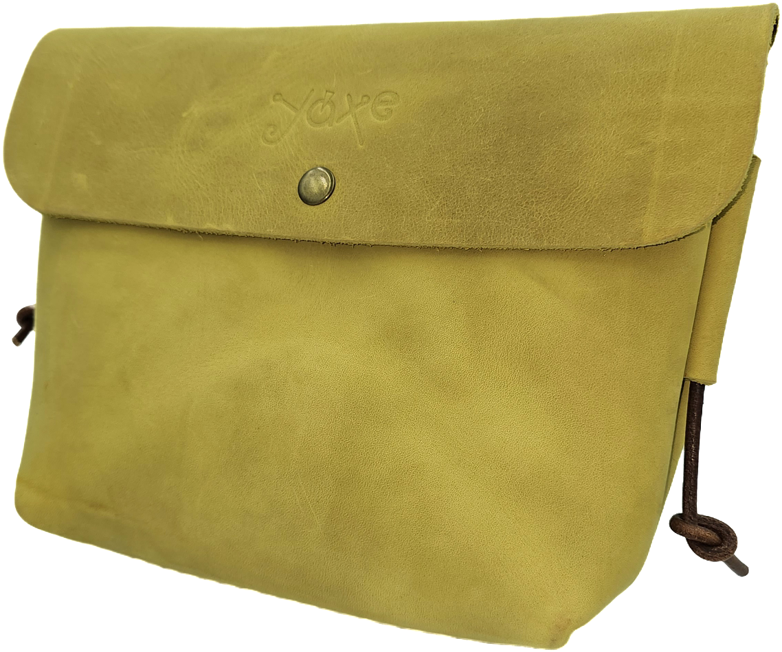 Yellow leather crossbody women's bag