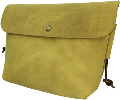 Yellow leather crossbody women's bag