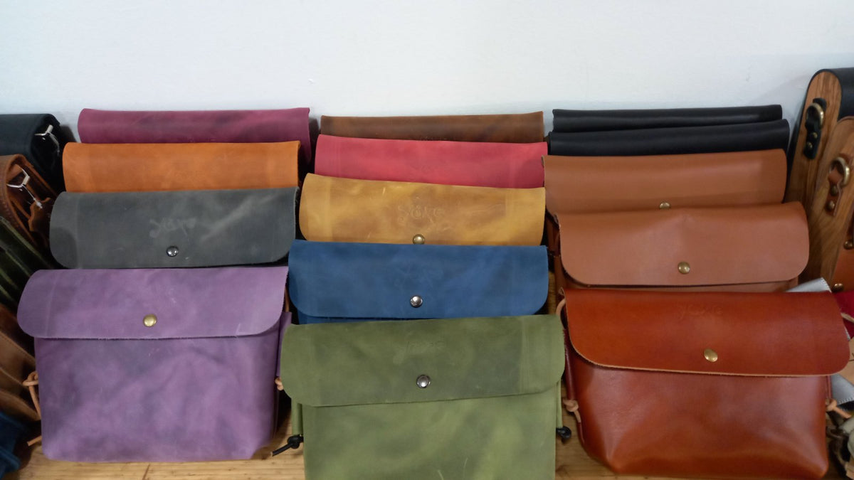 Handmade Olive Green Leather Crossbody Bag