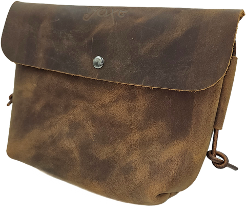 Dark crazy horse brown women's leather crossbody bag