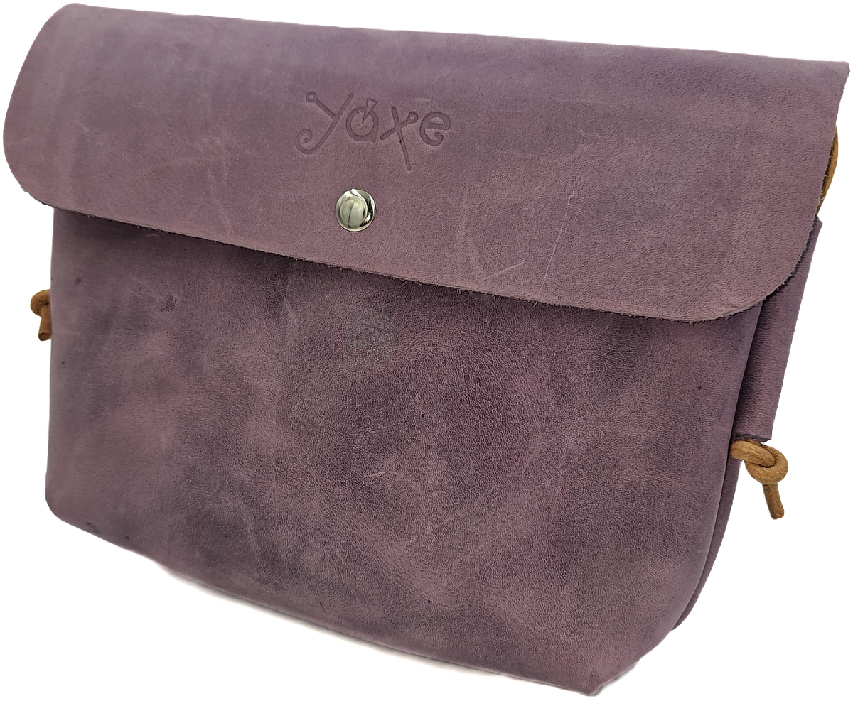 Purple leather crossbody women's bag