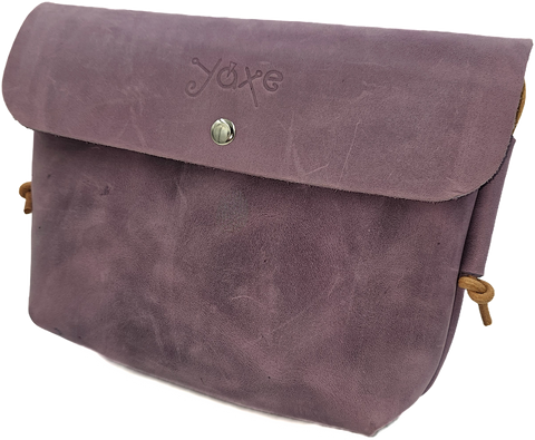 Purple leather crossbody women's bag