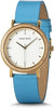 Women's wooden blue elegant watch