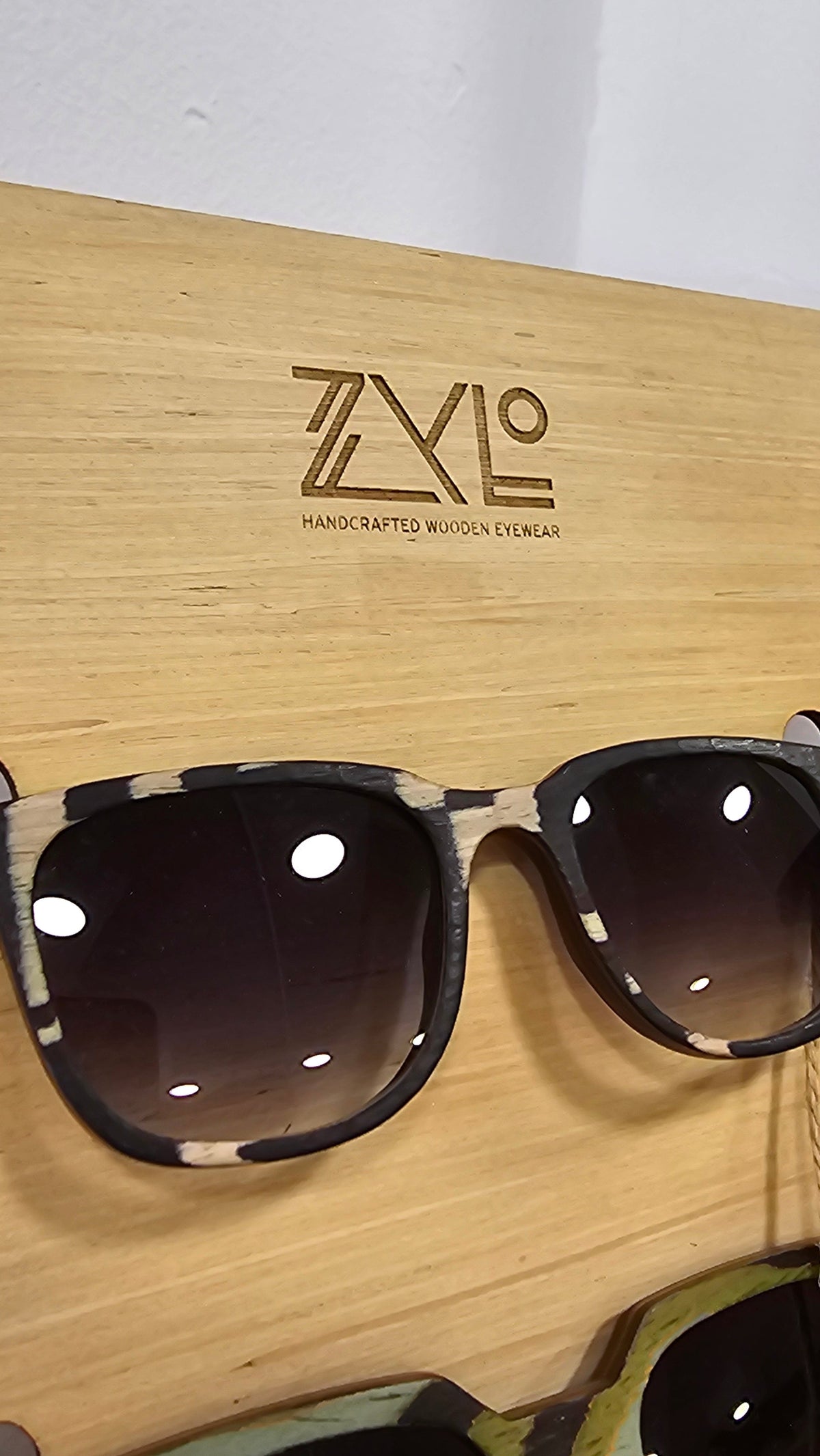 Marleen  in black,  wooden sunglasses - Handmade bags & jewelry Green Products