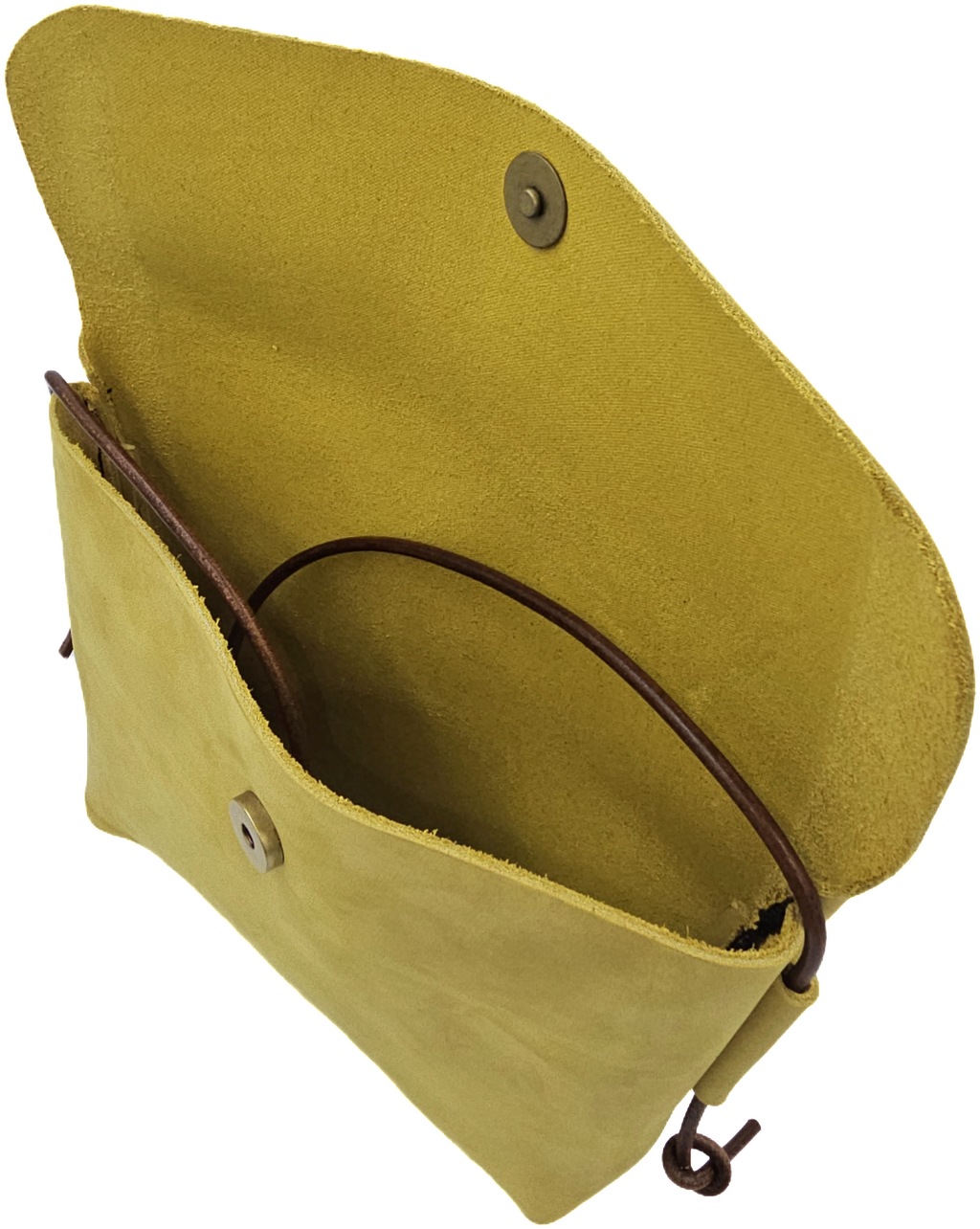 Yellow leather crossbody women's bag