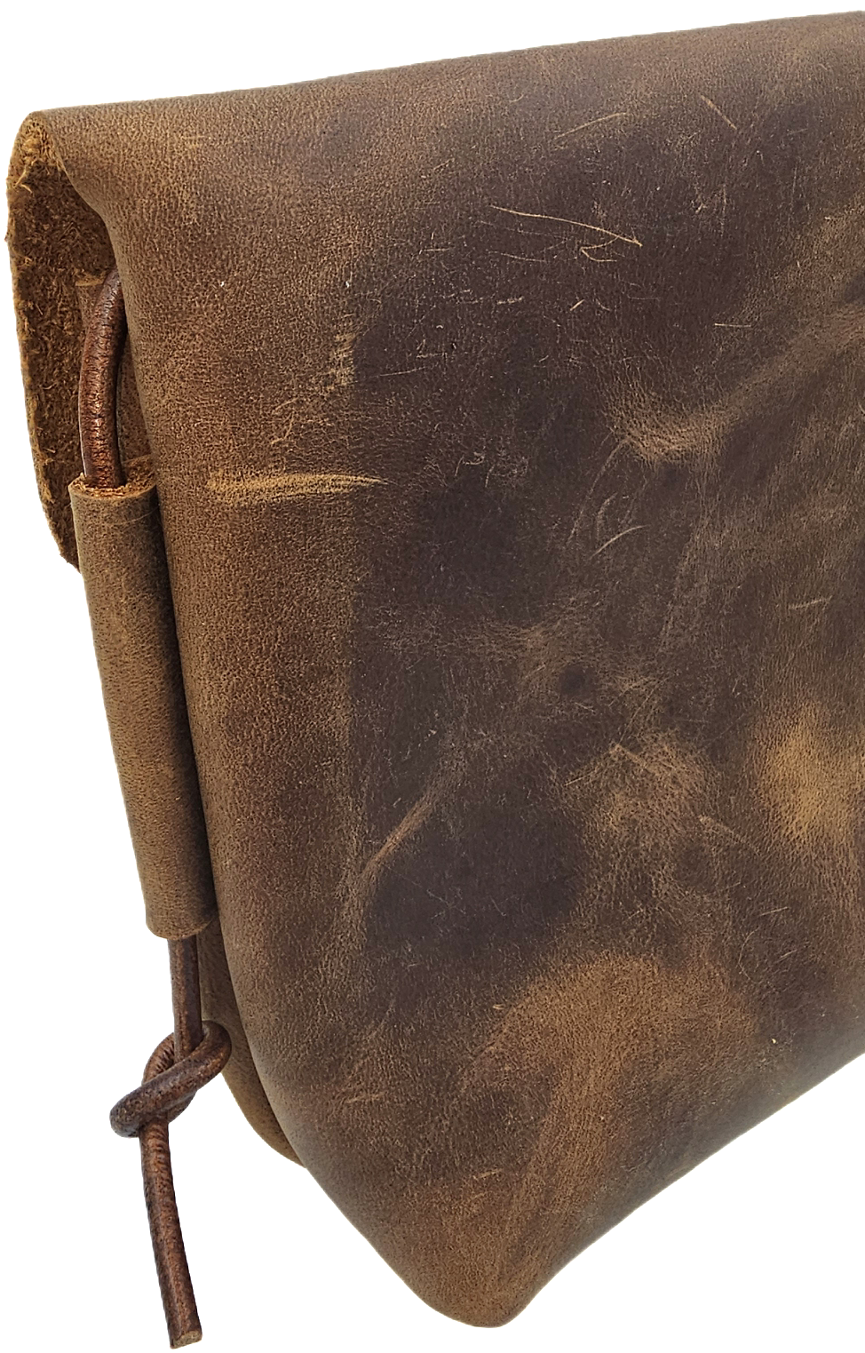 Dark crazy horse brown women's leather crossbody bag