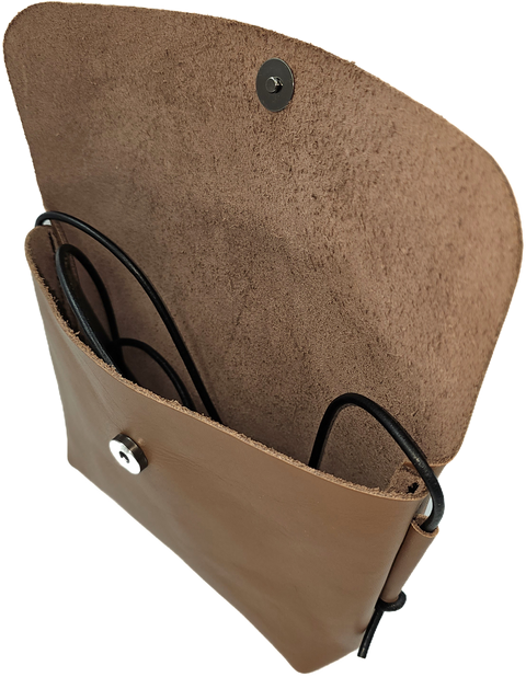 Brown crossbody women's leather bag