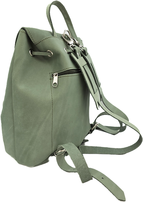 Mint leather backpack woman's bag