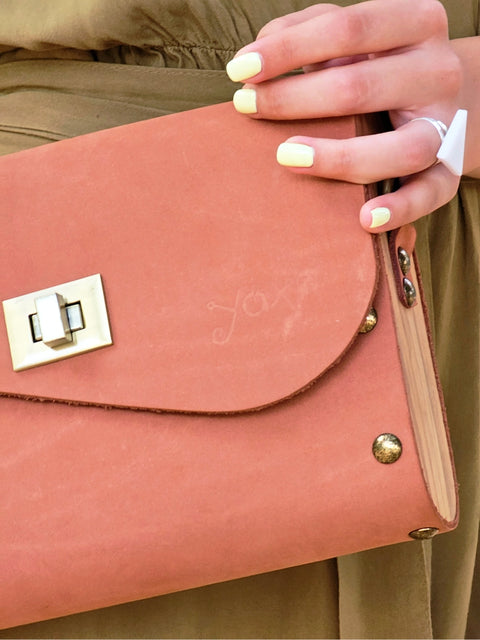 Handmade Brown Teracotta clutch Leather Women Bag - Handmade bags & jewelry Bags