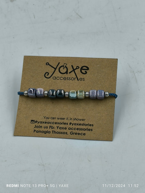 Ceramic beads women's bracelet, Ocean